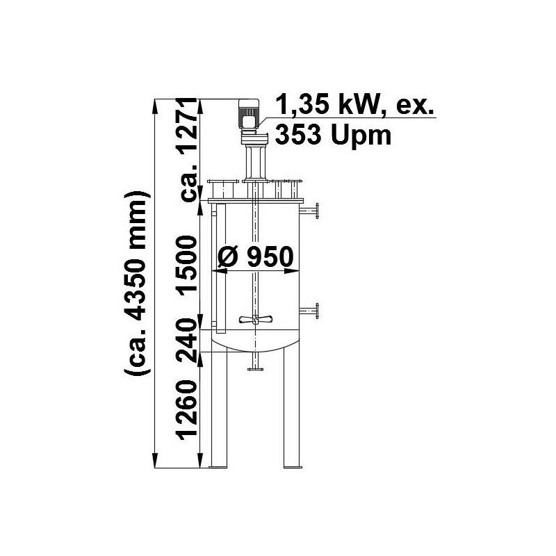 0202 Rührwerksbehälter, 1,2 cbm