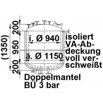 Edelstahlbehälter 1,2 cbm, isoliert von Sielmann