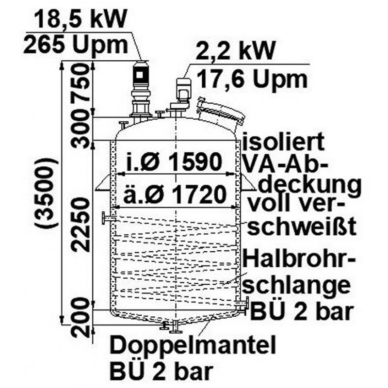 Rührwerksbehälter 4,5 cbm von Sielmann