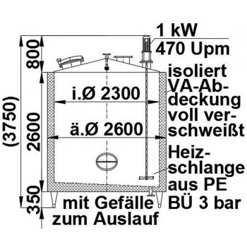 Rührwerksbehälter 11 cbm, isoliert von Sielmann
