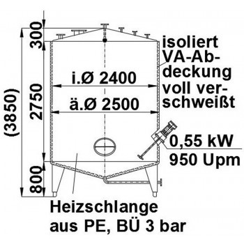 Rührwerksbehälter 12,8 cbm, isoliert von Sielmann