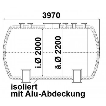 liegende Stahlbehälter  10 cbm Inhalt Best.-Nr. 4064