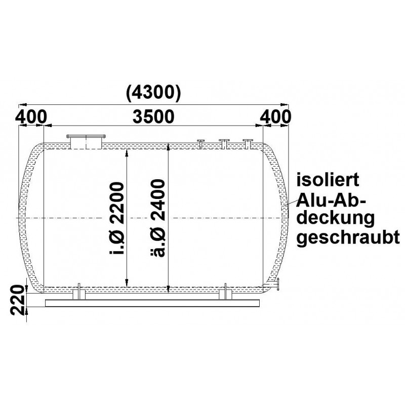 Best.-Nr. 4071 Edelstahlbehälter liegend