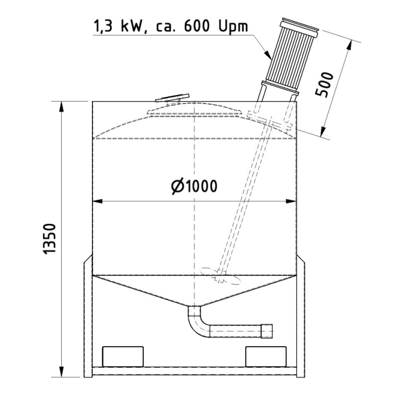 Transportcontainer 0,5 cbm, Rührwerk von Sielmann