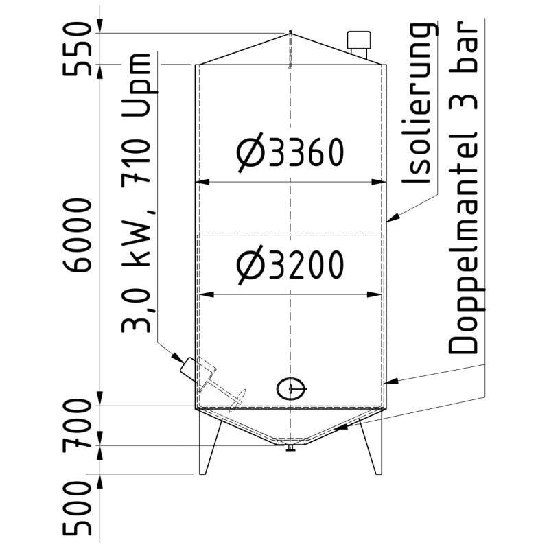 Edelstahlbehälter 51,4 cbm von Sielmann