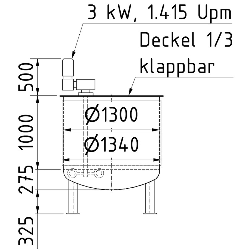 Edelstahlbehälter 1,5 cbm von Sielmann