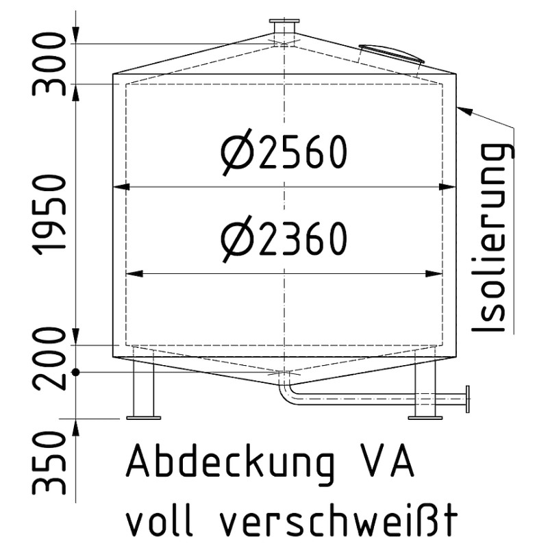 Edelstahlbehälter 8 cbm von Sielmann