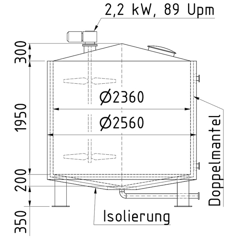 Edelstahlbehälter 8 cbm von Sielmann