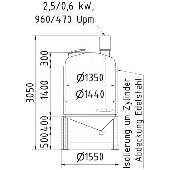 Rührwerksbehälter 2,4 cbm von Sielmann