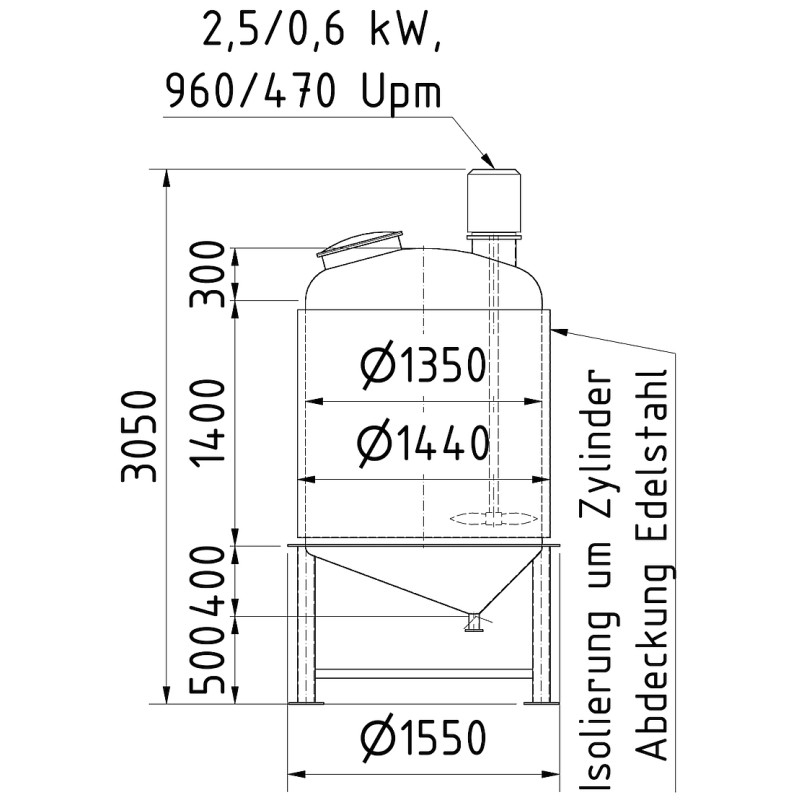 Rührwerksbehälter 2,4 cbm von Sielmann