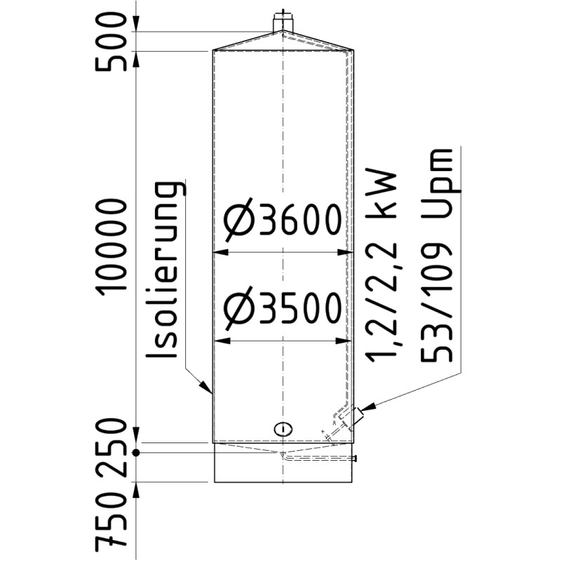 Edelstahlbehälter 98,5 cbm von Sielmann