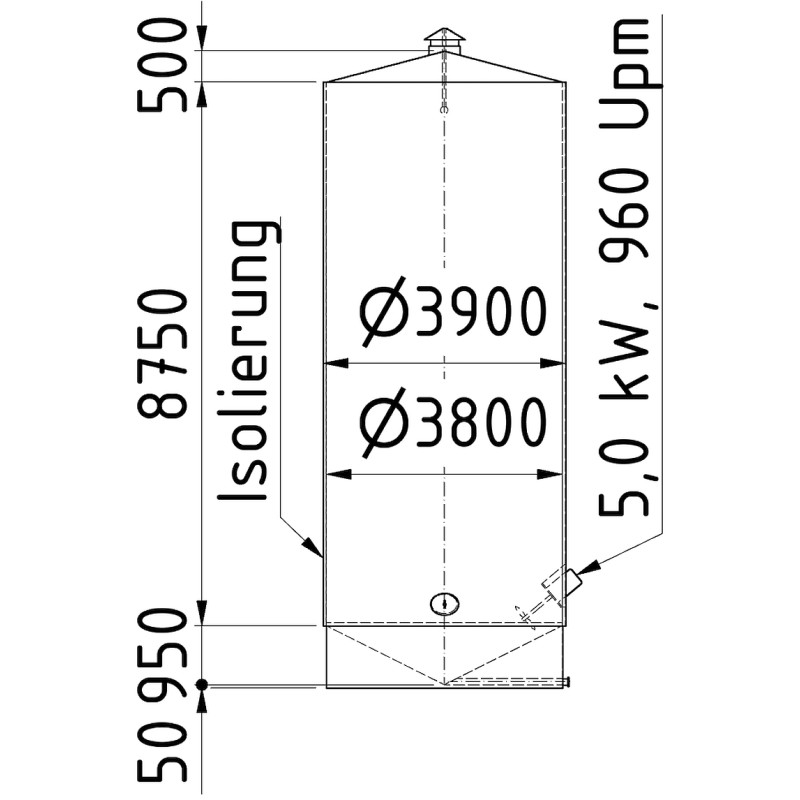 Edelstahlbehälter 100 cbm von Sielmann