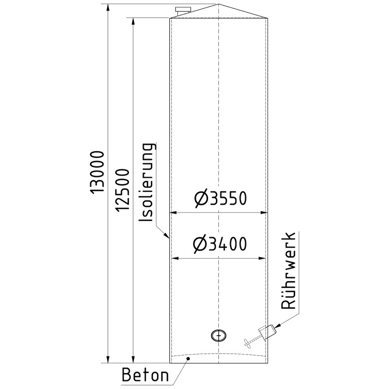 Edelstahlbehälter 120 cbm von Sielmann