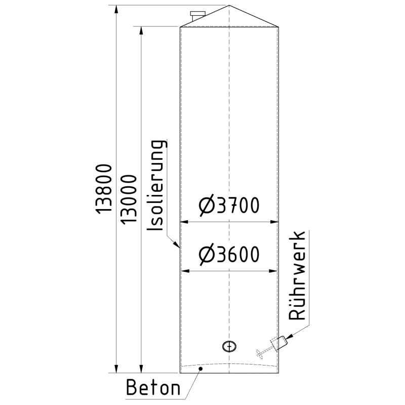 Edelstahlbehälter 117 cbm von Sielmann