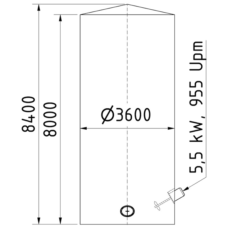 Edelstahlbehälter 82,7 cbm von Sielmann