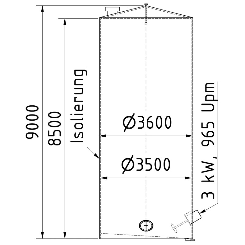 Edelstahlbehälter 80 cbm von Sielmann